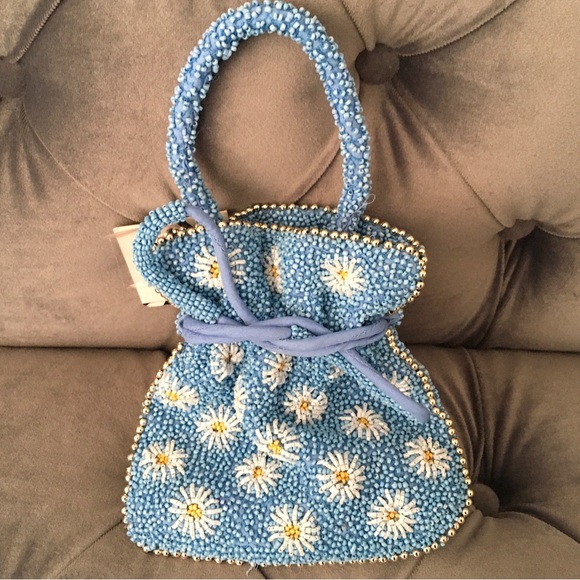 Zara NWT!!!! Daisy Mini Beaded Bucket Bag - Picture 9 of 13